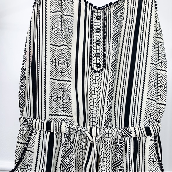 Mango Polyester Geometric Print Drawstring Romper - Picture 2 of 5